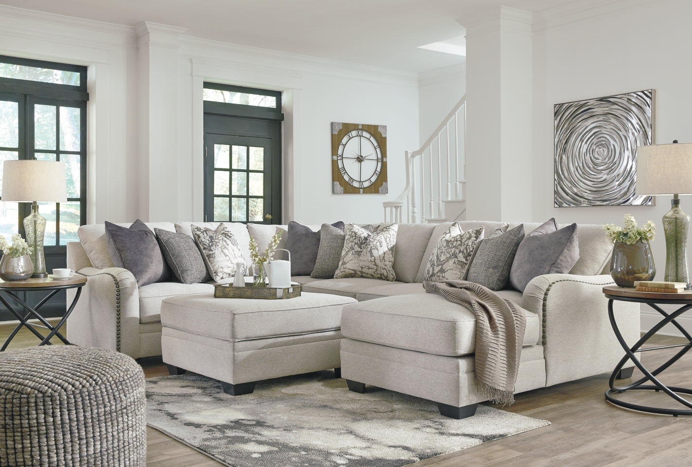 Dellara 4-Piece Sectional with Ottoman - PKG001116