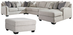 Dellara 5-Piece Sectional with Ottoman - PKG001118