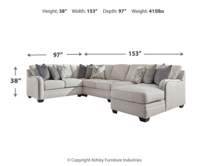 Dellara 5-Piece Sectional with Ottoman - PKG001118