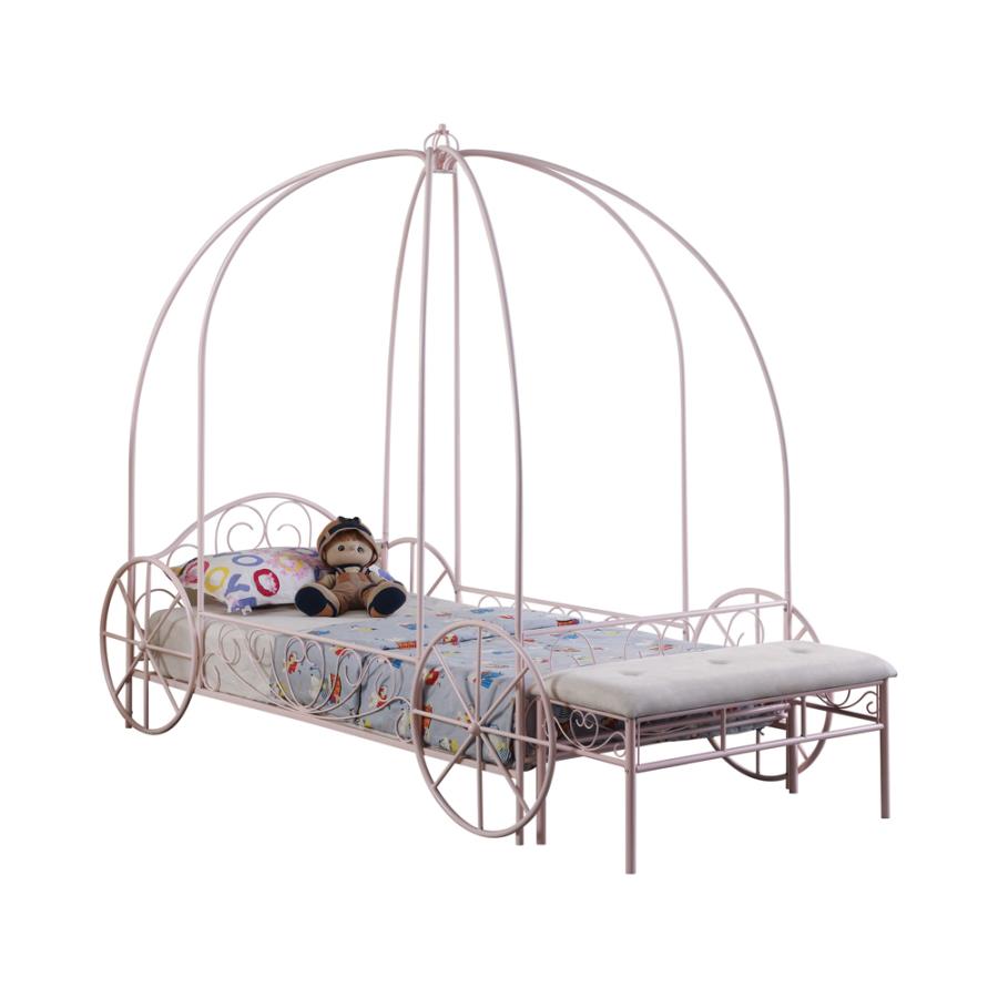 Massi Pink Twin Canopy Bed