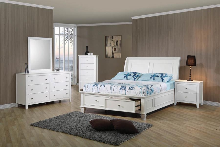 Selena Ivory Full Storage Bed