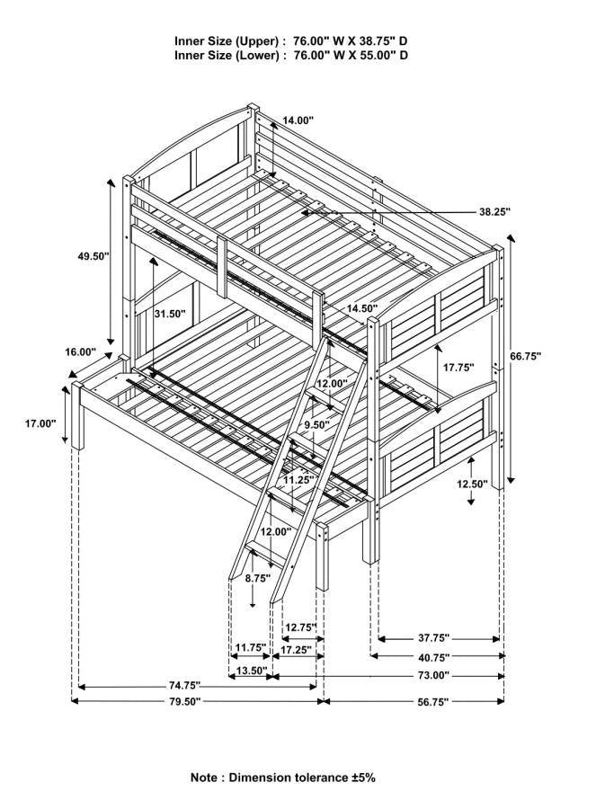 Flynn Brown Twin / Full Bunk Bed