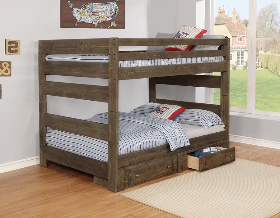 Wrangle Hill Grey Full / Full Bunk Bed