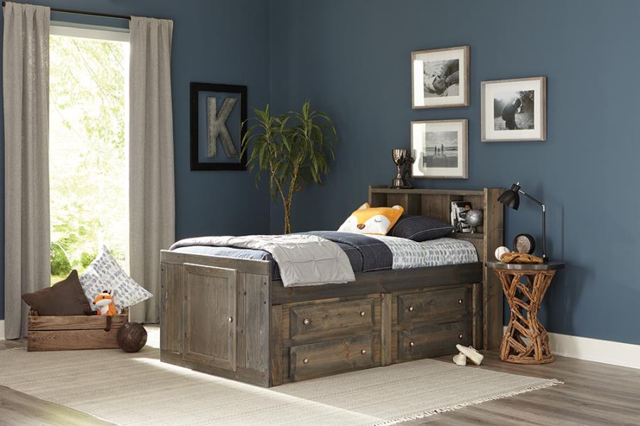 Wrangle Hill Grey Twin Storage Bed