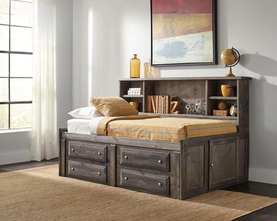 Wrangle Hill Grey Twin Storage Bed