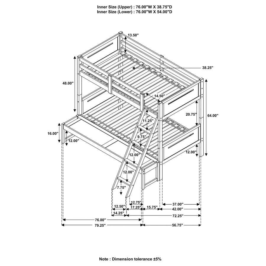 Littleton Brown Twin / Full Bunk Bed