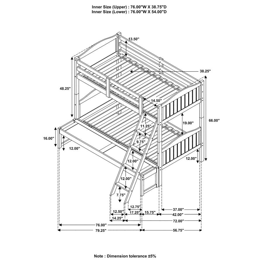 Arlo Brown Twin / Full Bunk Bed