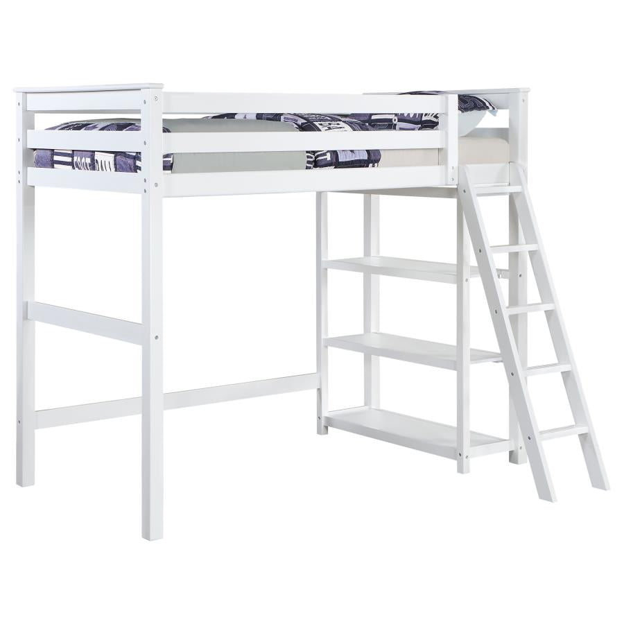 Anica White Twin Loft Bed