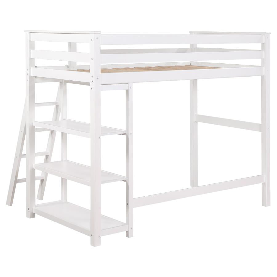 Anica White Twin Loft Bed