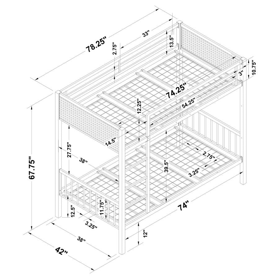 Meyers Black Twin / Twin Bunk Bed