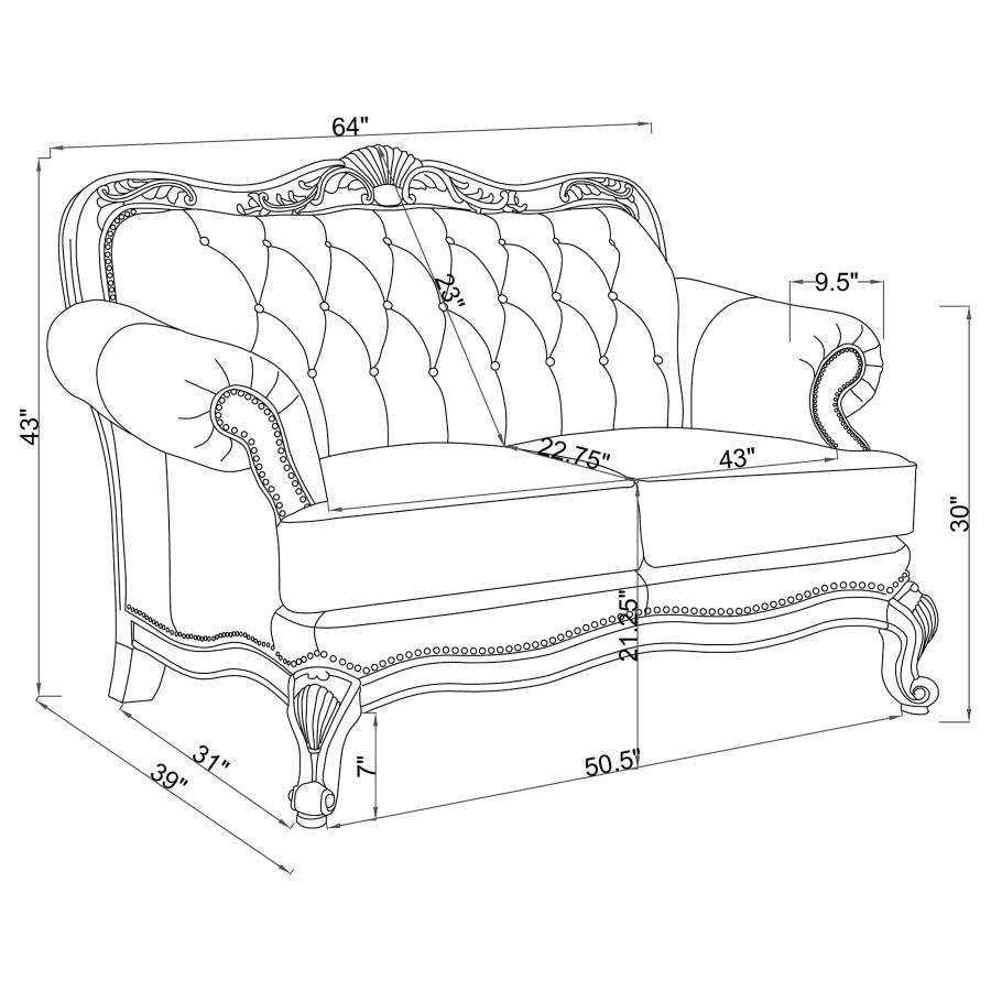 Victoria Brown 2 Pc Sofa Set