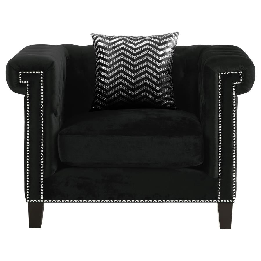 Reventlow Black 3 Pc Sofa Set