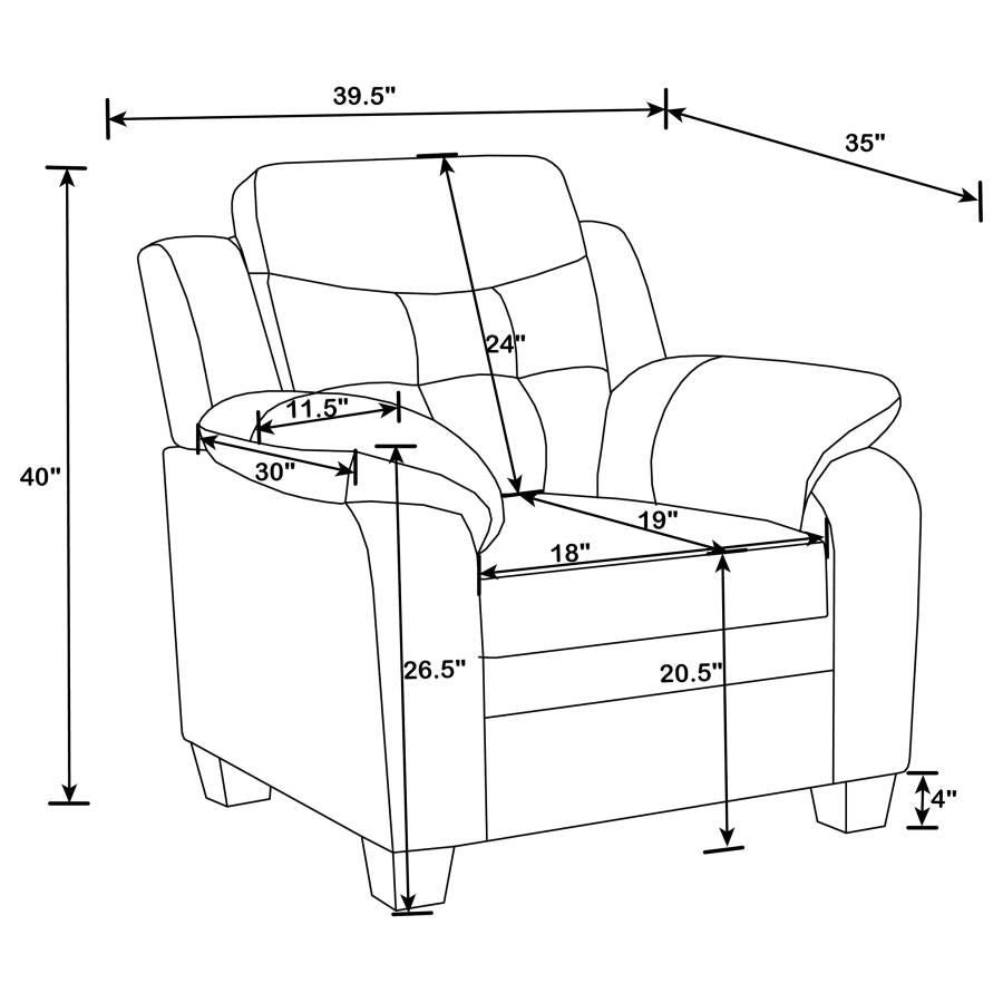 Finley Black 3 Pc Sofa Set