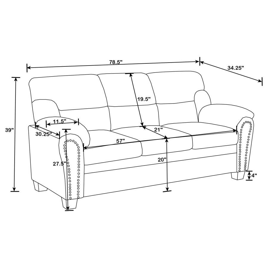 Clementine Brown 2 Pc Sofa Set