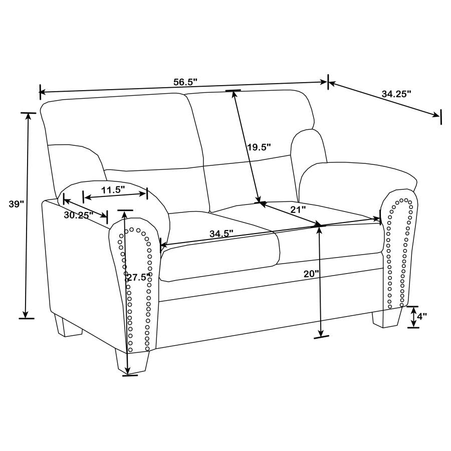 Clementine Brown 2 Pc Sofa Set