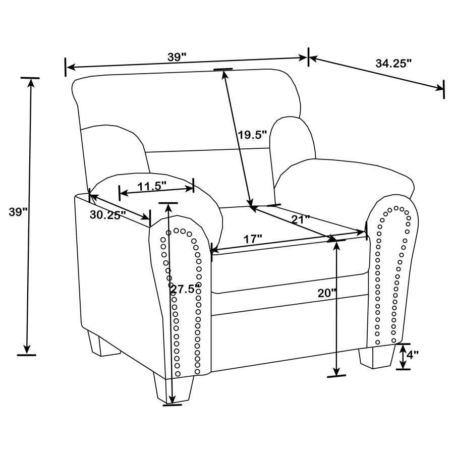 Clementine Grey 3 Pc Sofa Set