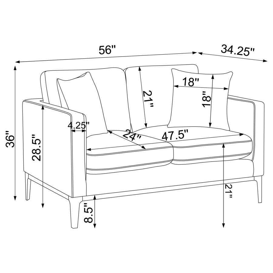 Apperson Grey 2 Pc Sofa Set