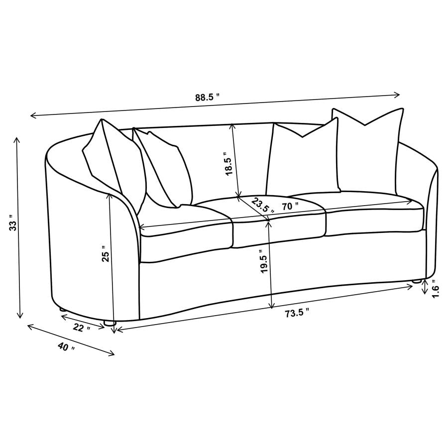 Rainn White 2 Pc Sofa Set