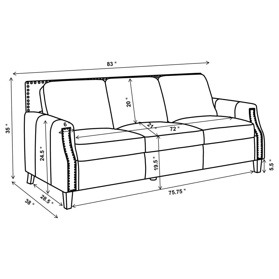 Leaton Brown 3 Pc Sofa Set