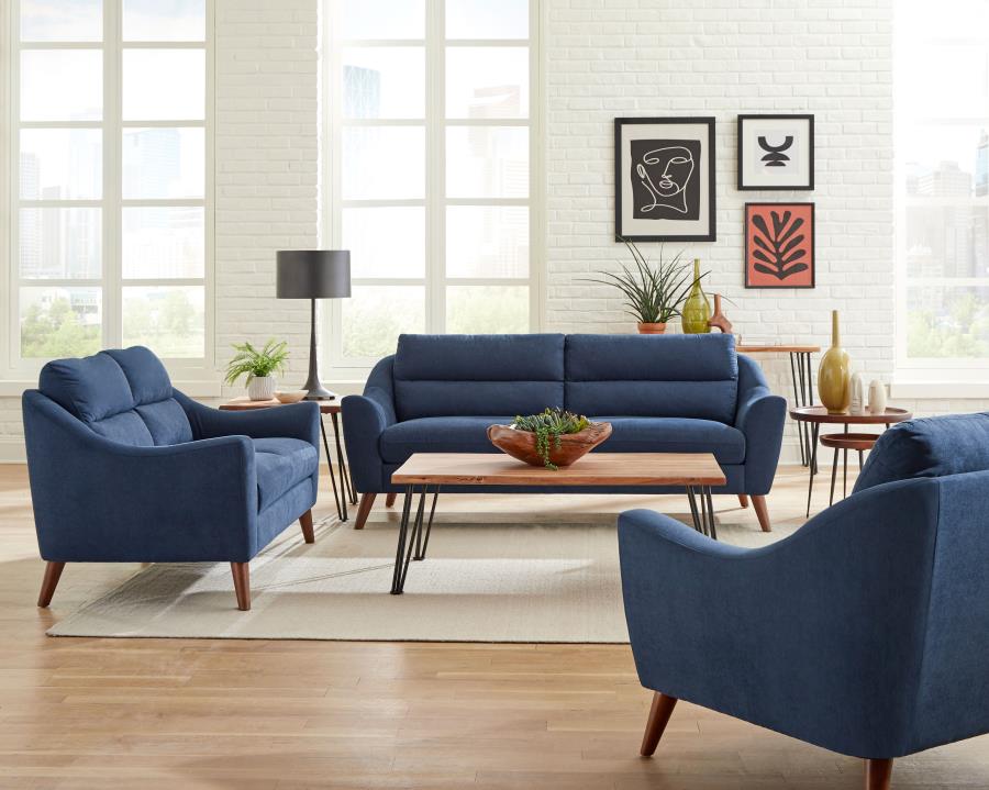 Gano Blue 3 Pc Sofa Set