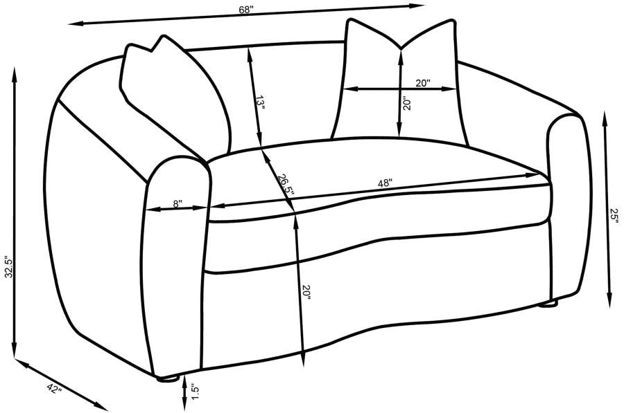 Isabella White 2 Pc Sofa Set