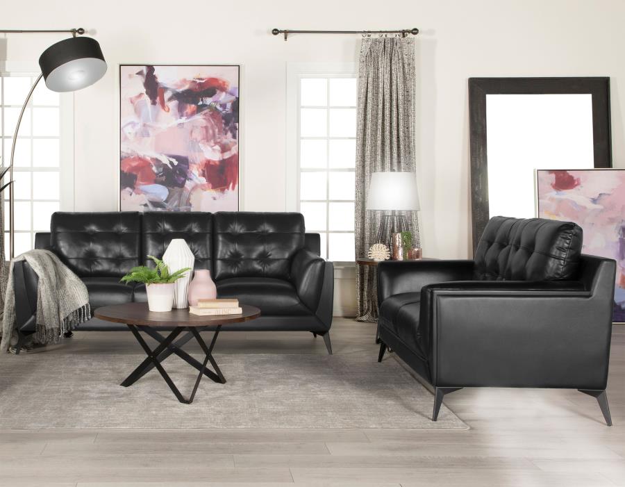 Moira Black 2 Pc Sofa Set