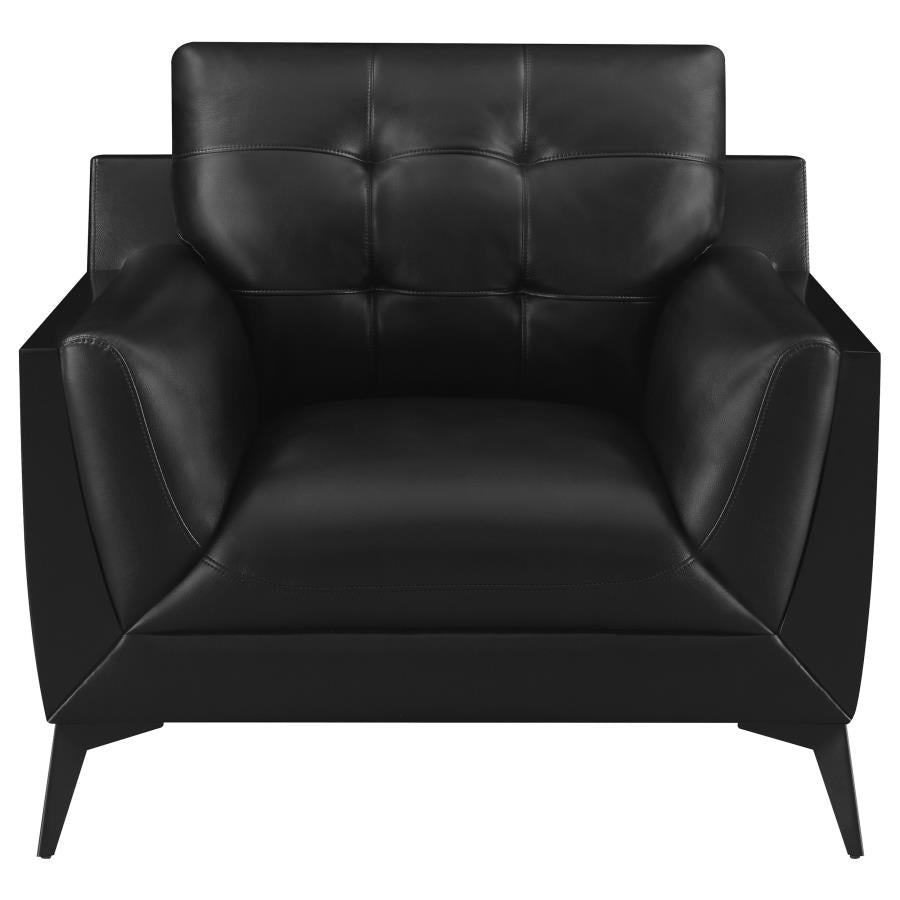 Moira Black 3 Pc Sofa Set