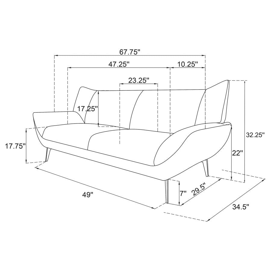 Acton Blue 3 Pc Sofa Set