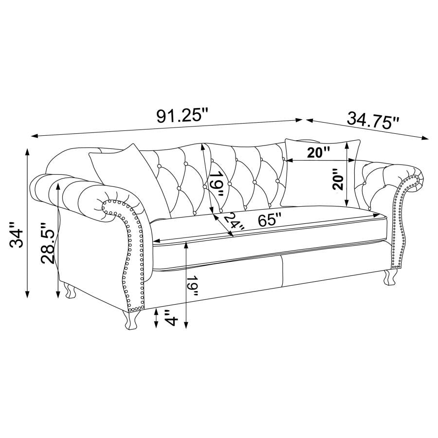 Frostine Silver 2 Pc Sofa Set