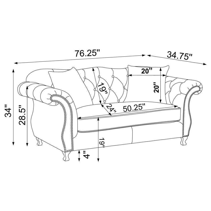 Frostine Silver 2 Pc Sofa Set