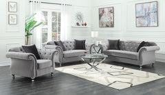 Frostine Silver 3 Pc Sofa Set