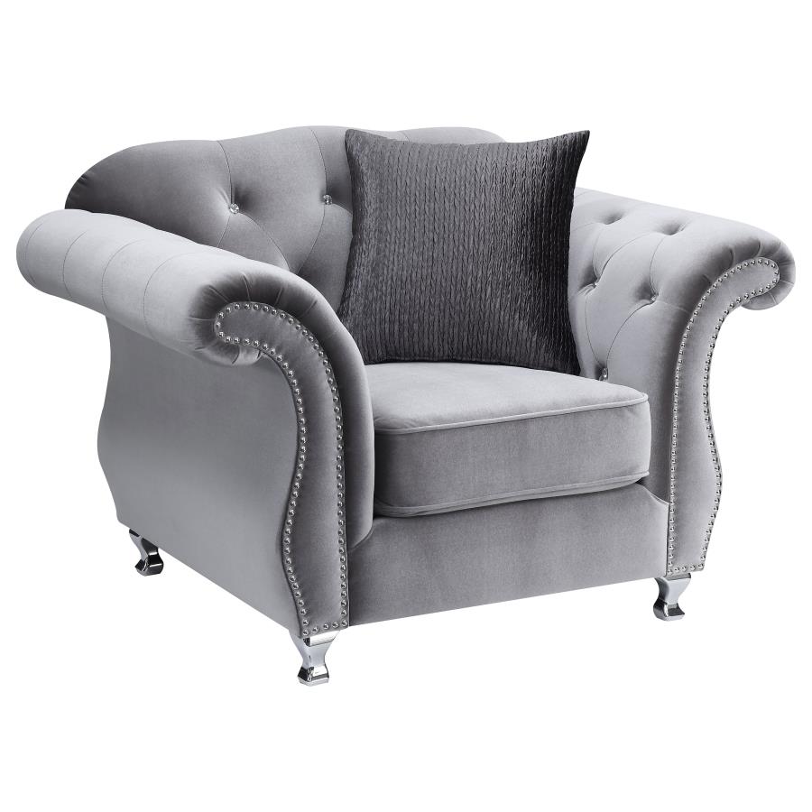 Frostine Silver 3 Pc Sofa Set