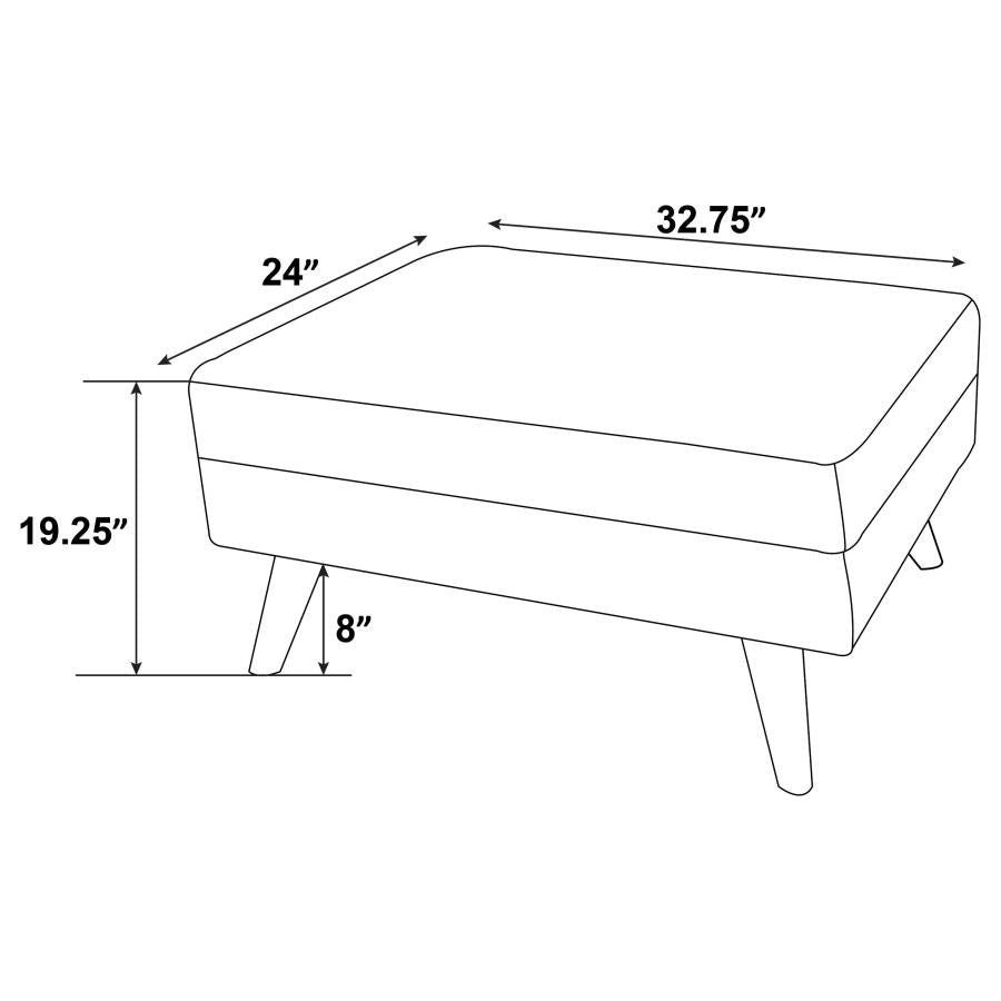 Churchill Grey Ottoman