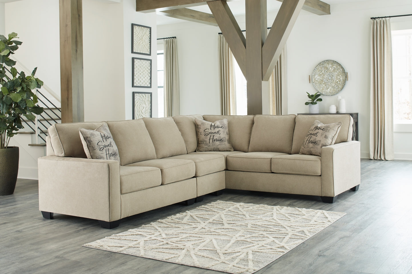 Lucina 3-Piece Sectional with Ottoman - PKG013136