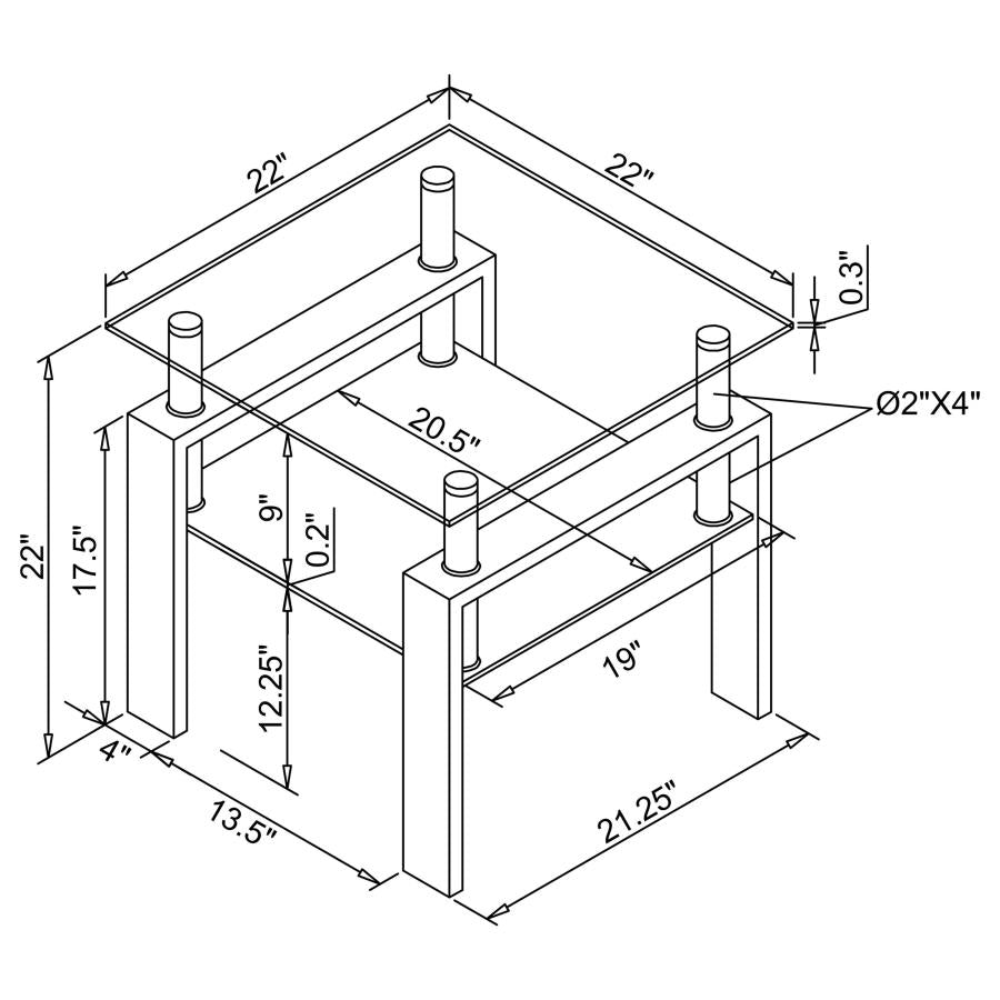 Dyer Black End Table