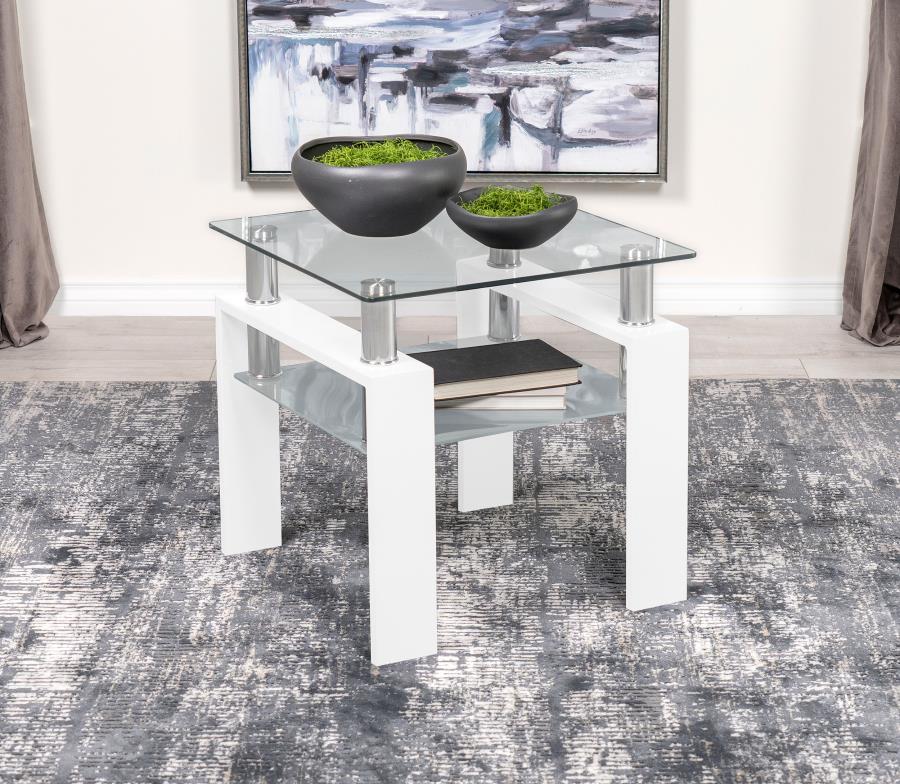 Dyer White End Table