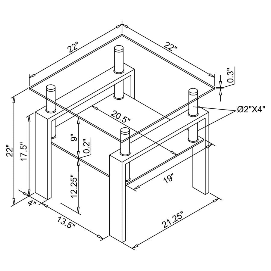 Dyer White End Table