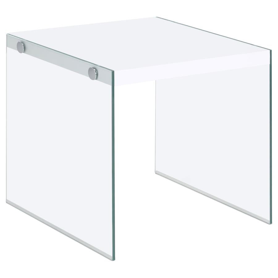 Opal White End Table