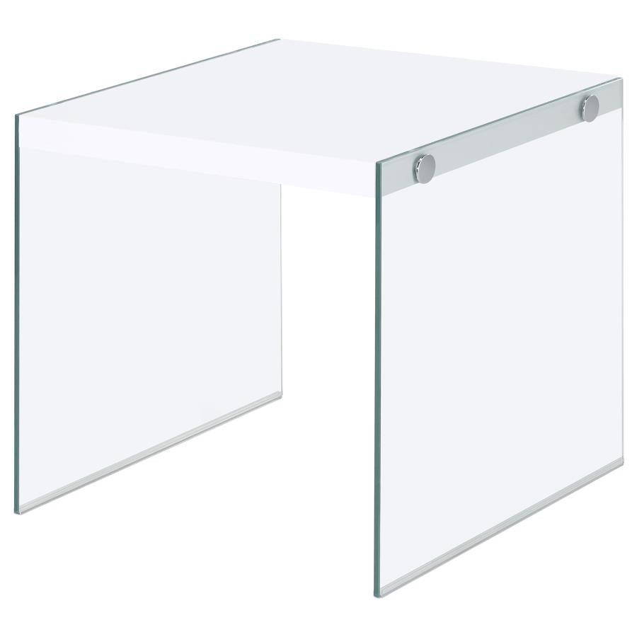 Opal White End Table