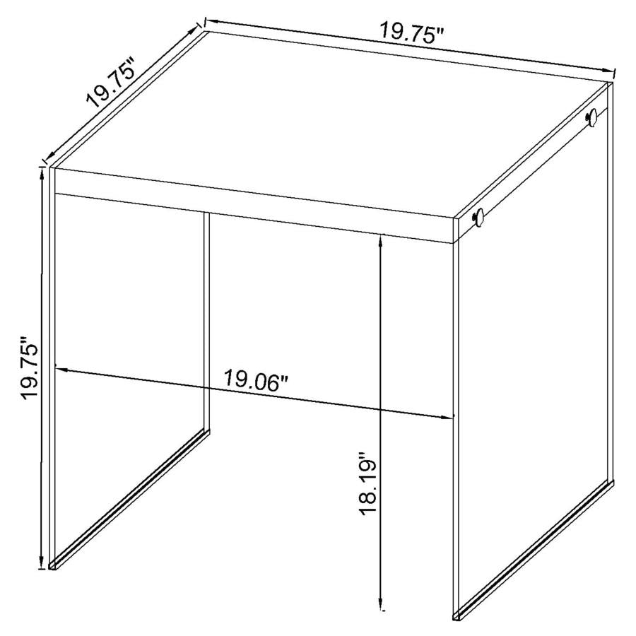 Opal White End Table