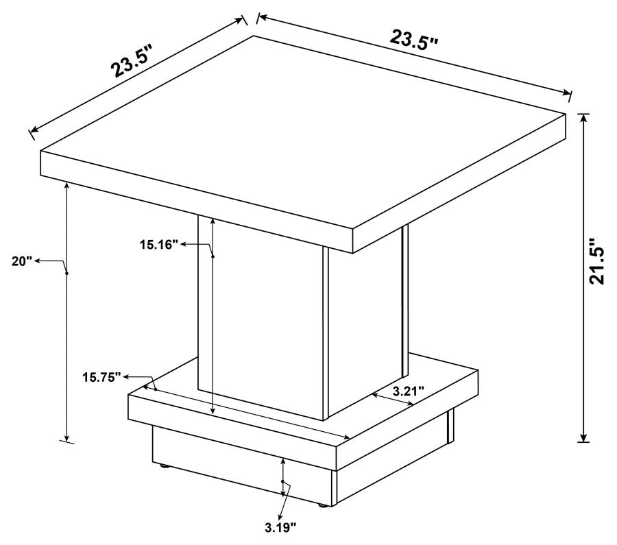 Reston Brown End Table