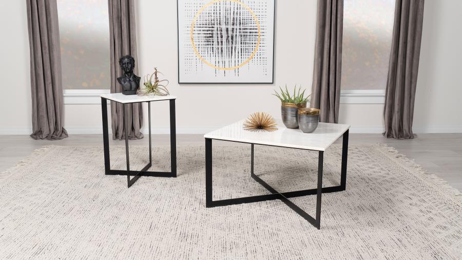 Tobin White End Table