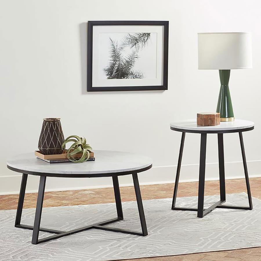 Hugo White End Table