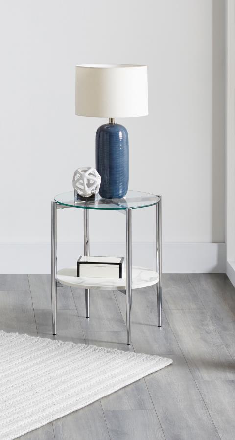 Cadee White End Table