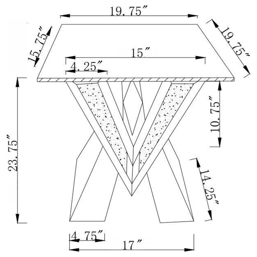 Taffeta Silver End Table