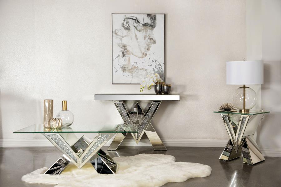 Taffeta Silver End Table