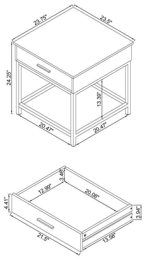 Byers Brown End Table