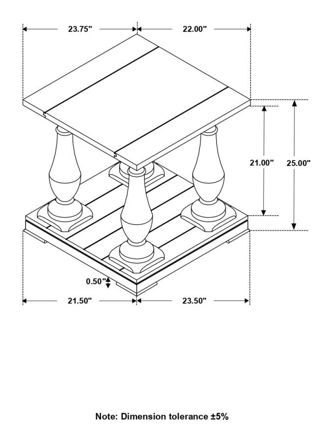 Walden Brown End Table