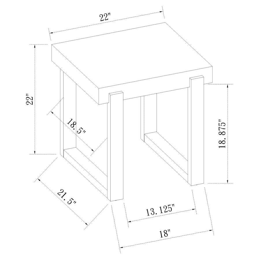 Pala White End Table