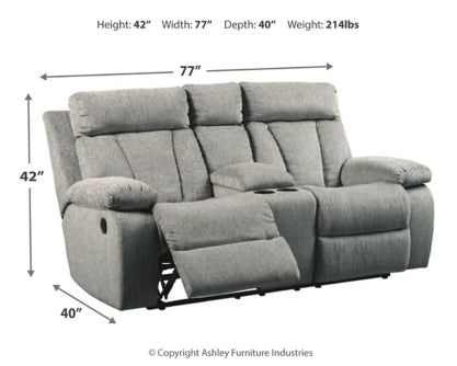 Mitchiner Reclining Loveseat with Console - The Bargain Furniture